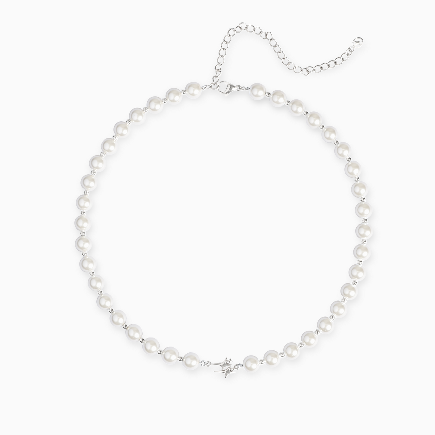 Chaîne Pearl Double Stars Argentée