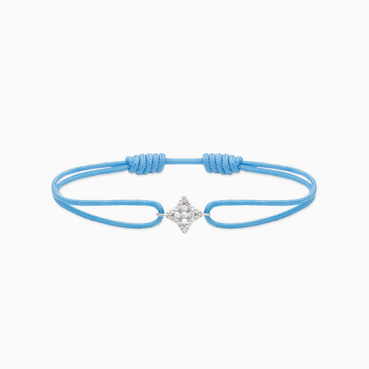 Flower cord bracelet - Blue