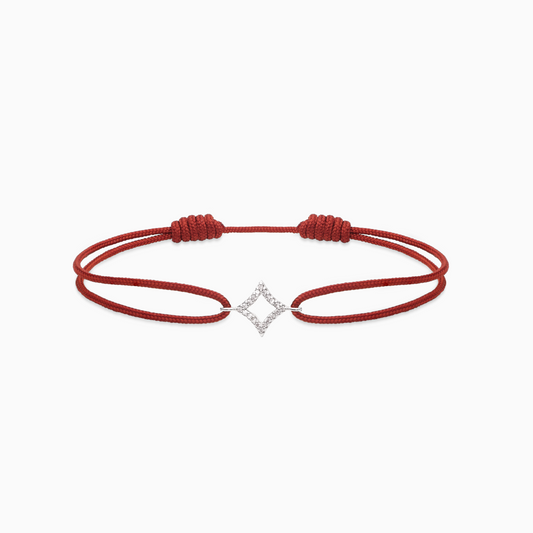 Bracelet cordon Hollow Star - Marron