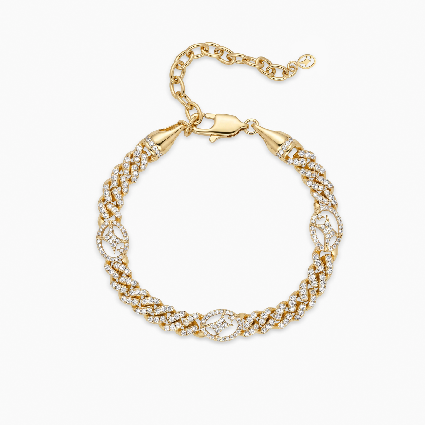 Bracelet Iced Cuban link Signature 5 mm Doré