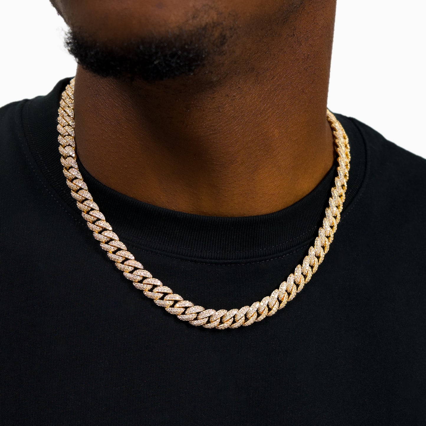 Iced Cuban link chain 10 mm gold