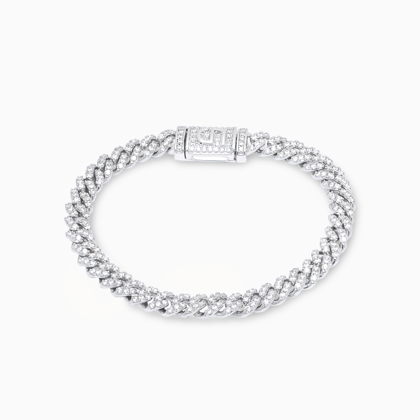 Iced Cuban link bracelet 5 mm silver