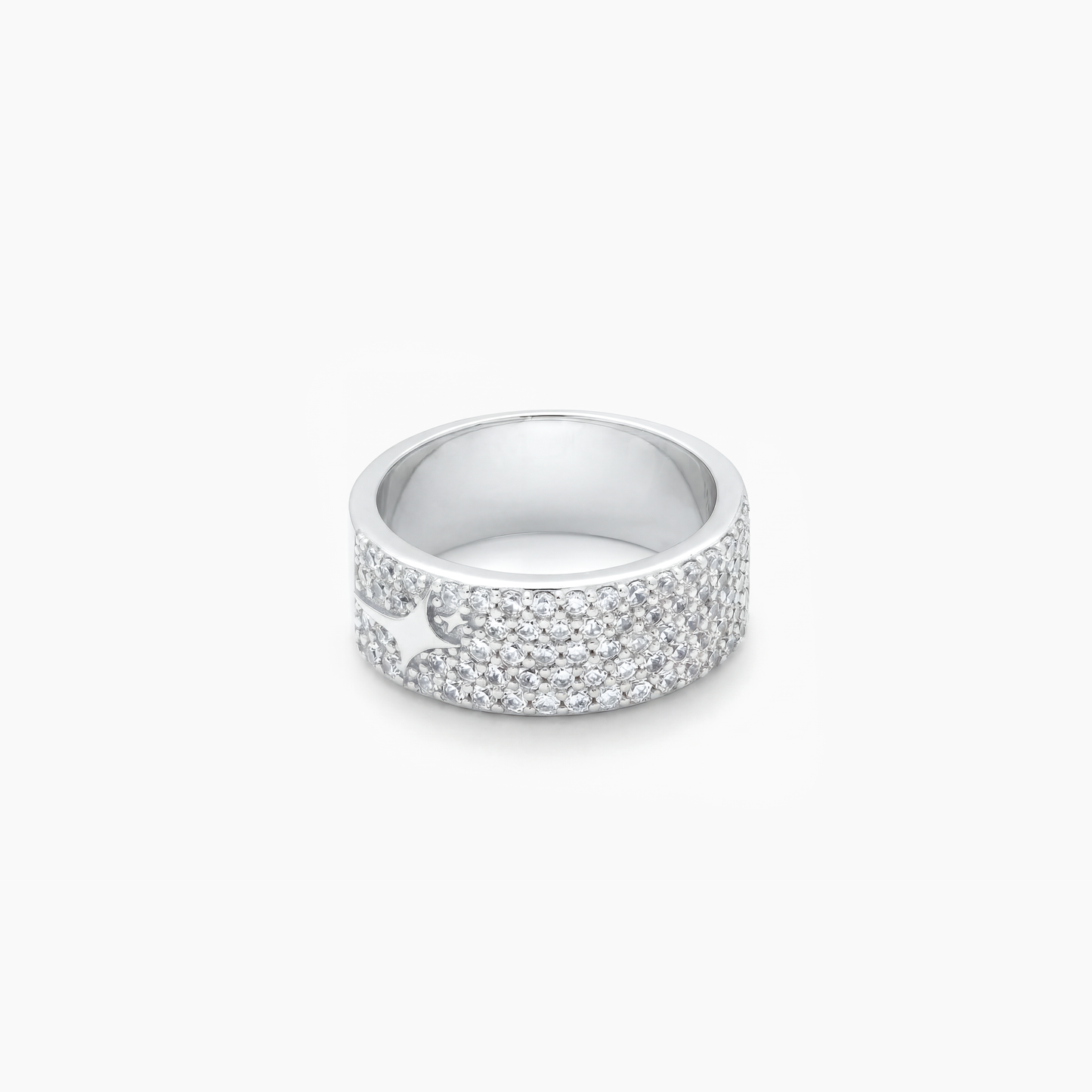 Iced band signature silver