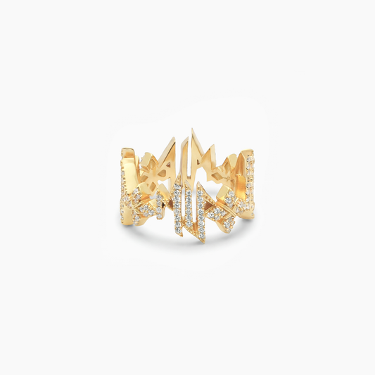 Iced MIS Ring - Gold