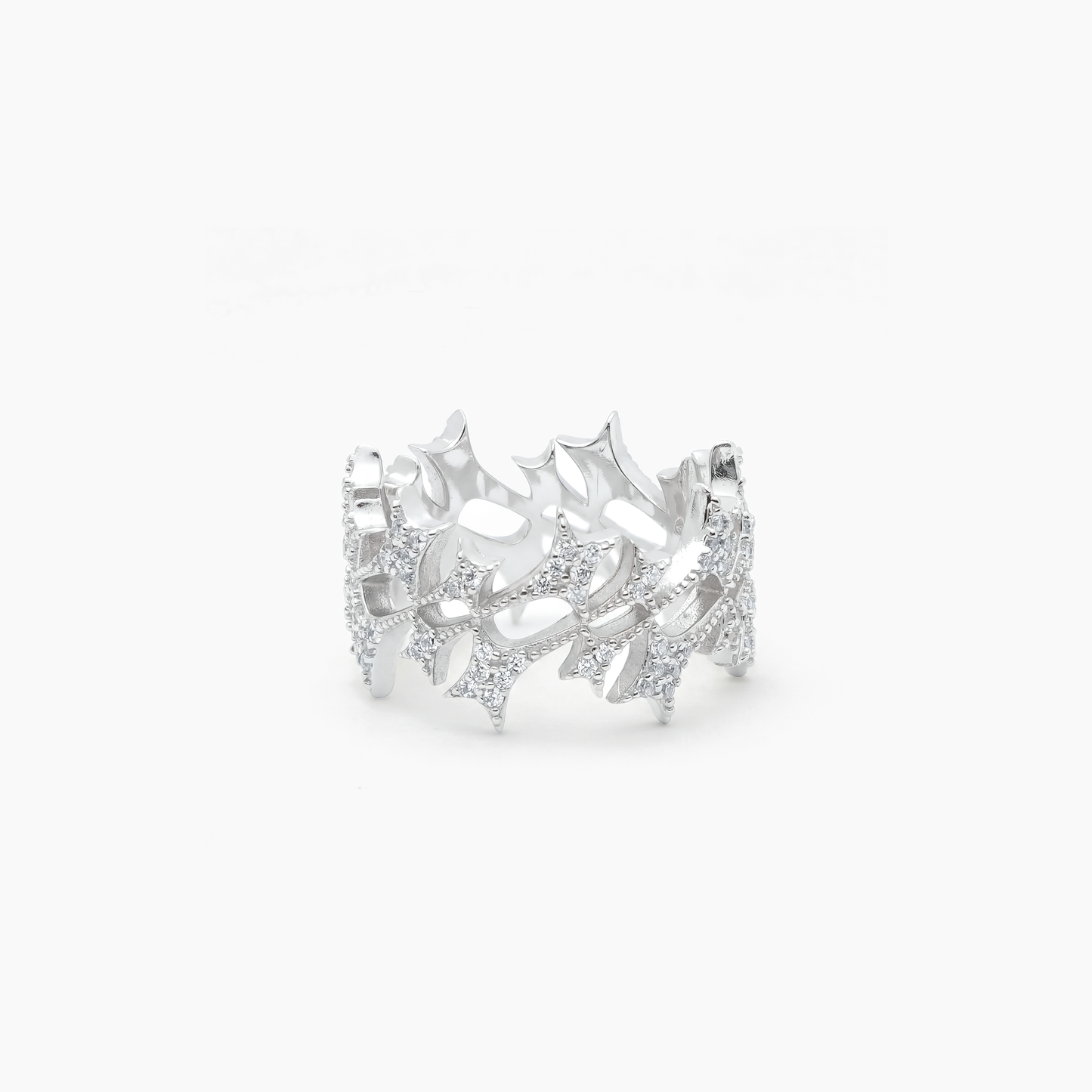 Iced Monogram Ring Silver