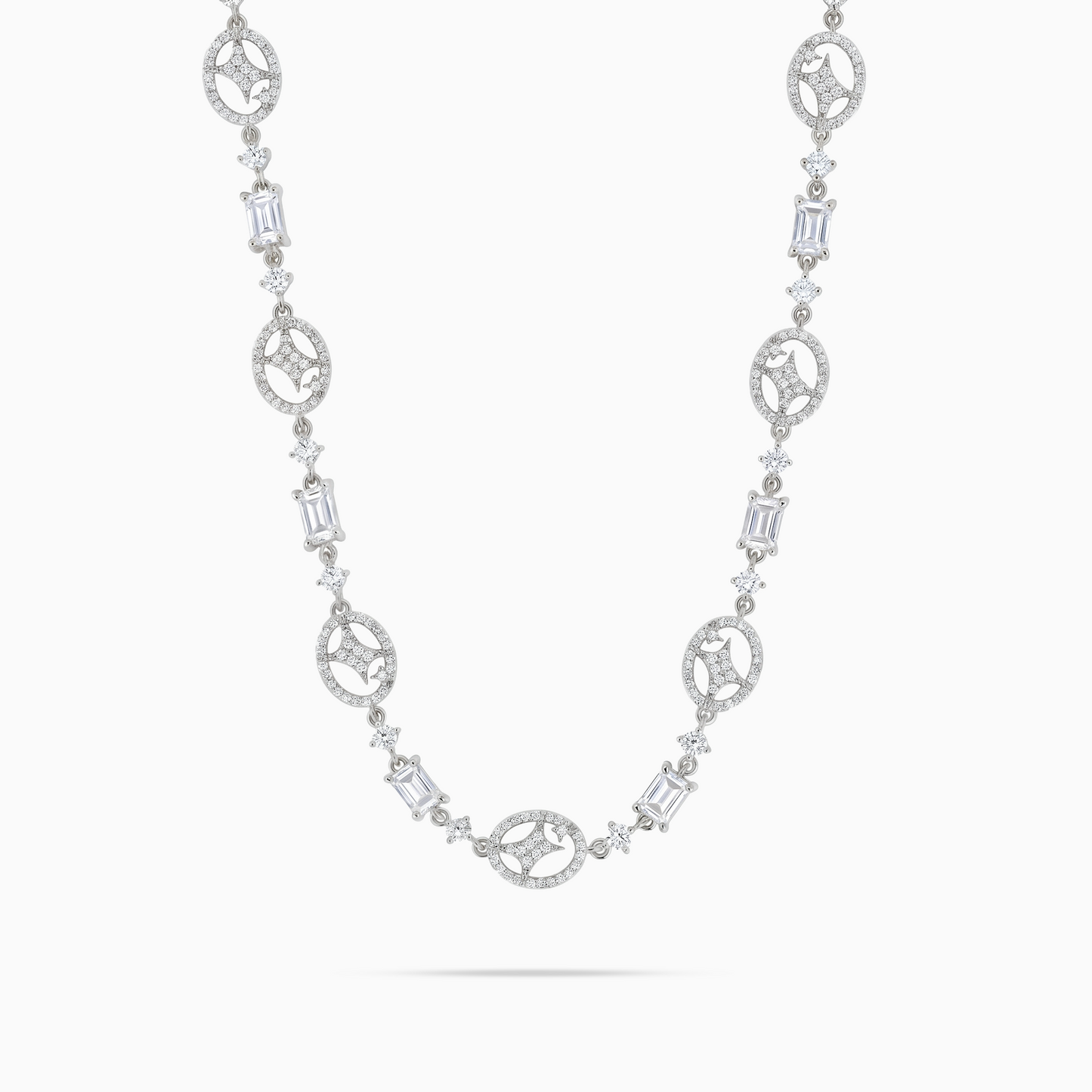 Silver Signature Iced Chain