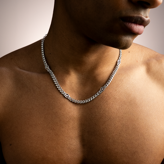 Cuban link chain 6 mm Signature Silver