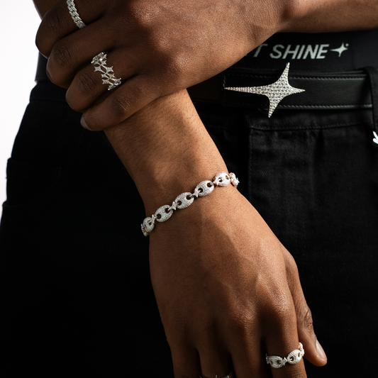 Iced Coffee Beans Bracelet - Silver