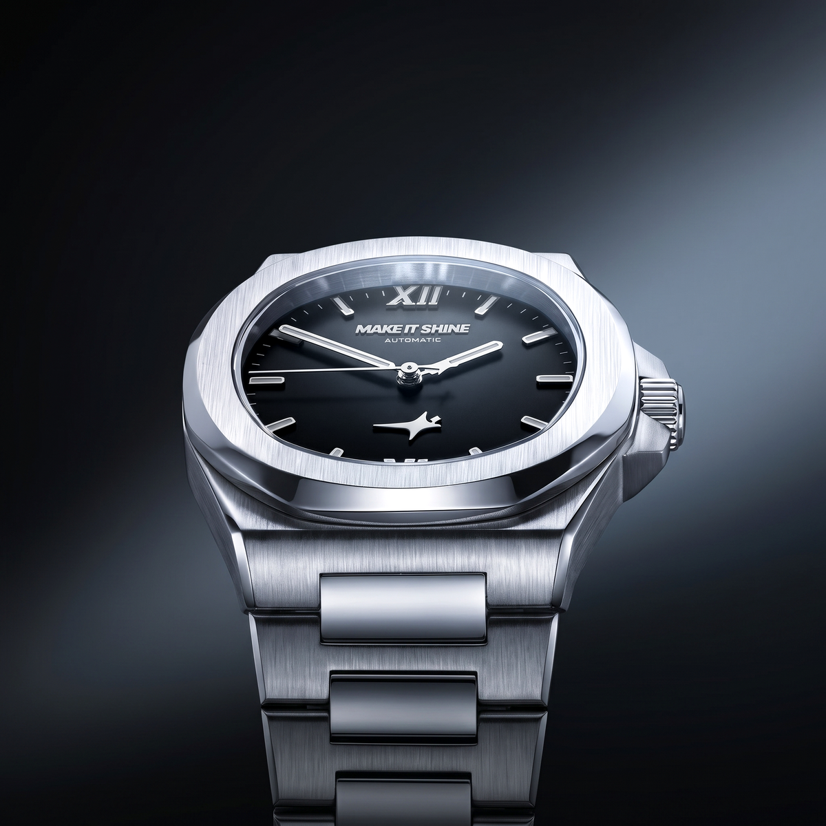 ASON1 - Cadran Noir & Bracelet Acier inoxydable 316L