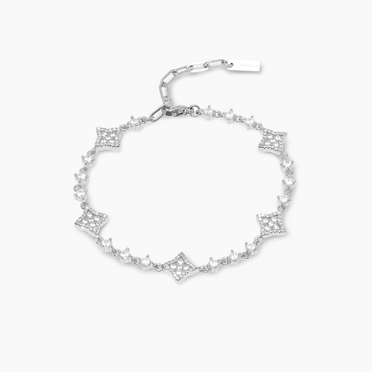 Bracelet Flower Tennis Argenté