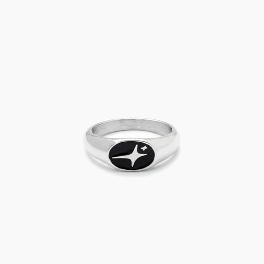 Signature Oval signet ring silver