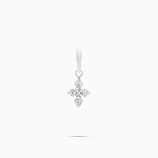 Iced Crossed Star-S Pendant - Silver