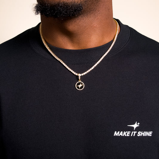 Gold Signature Medallion - Black Pattern