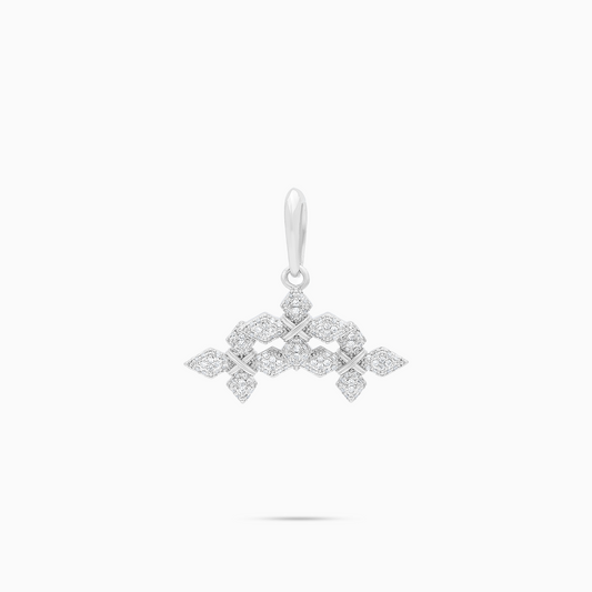 Iced Triple Crossed Star Pendant - Silver