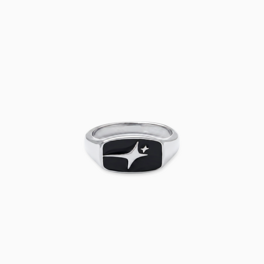 Signature Rectangle signet ring silver