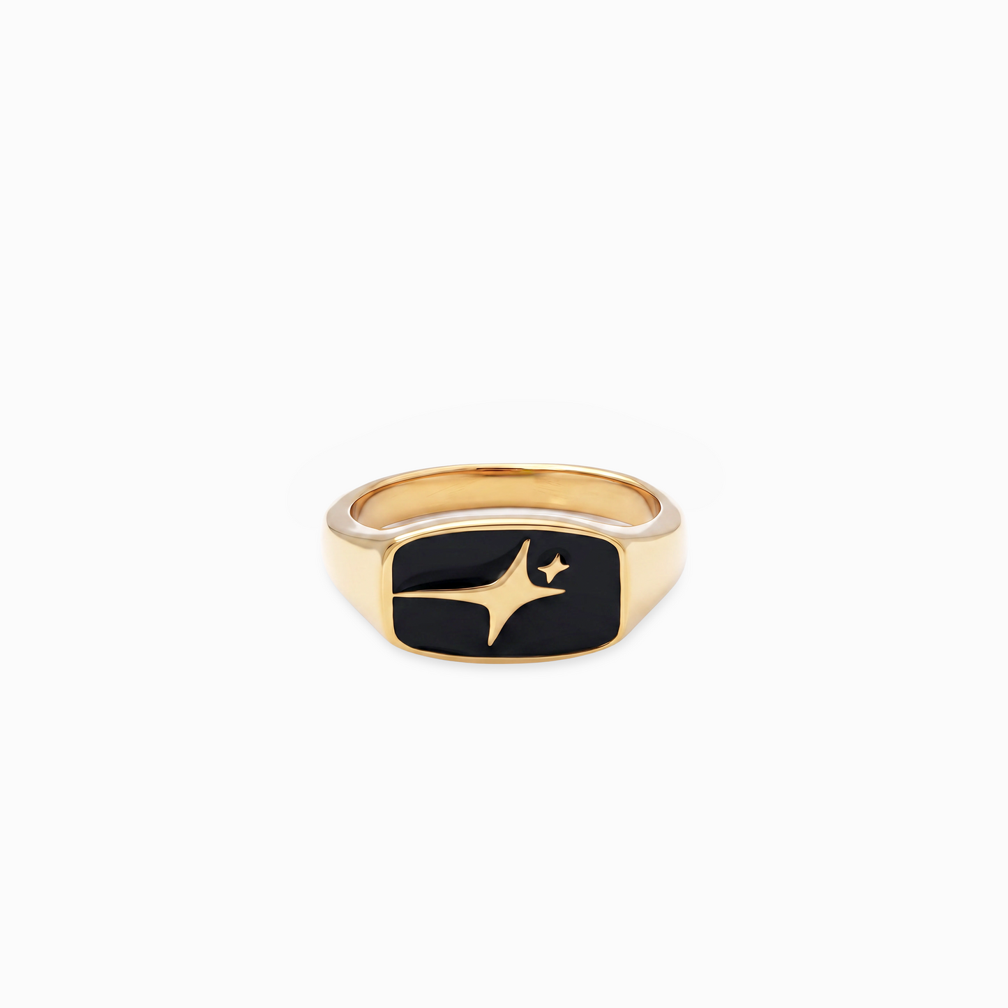 Signature Rectangle signet ring gold