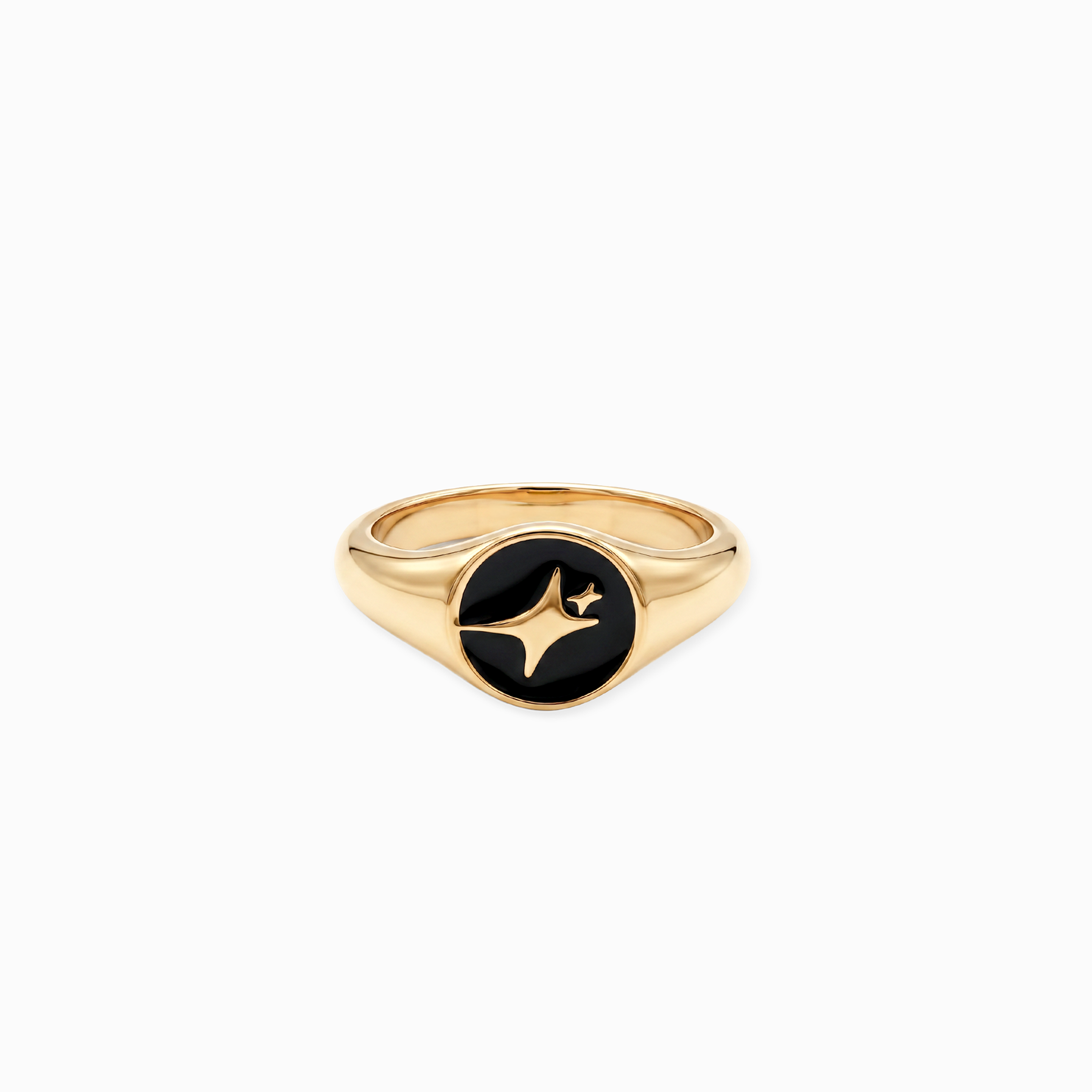 Signature Round signet ring gold – Make it shine