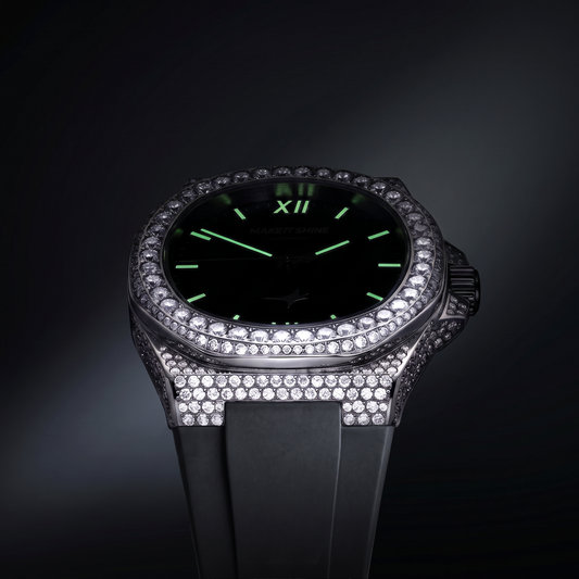 Iced ASON1 - Cadran Skeleton & Bracelet Rubber - Moissanite VVS
