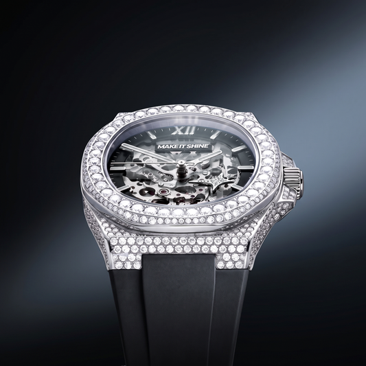 Iced ASON1 - Cadran Skeleton & Bracelet Rubber - Moissanite VVS