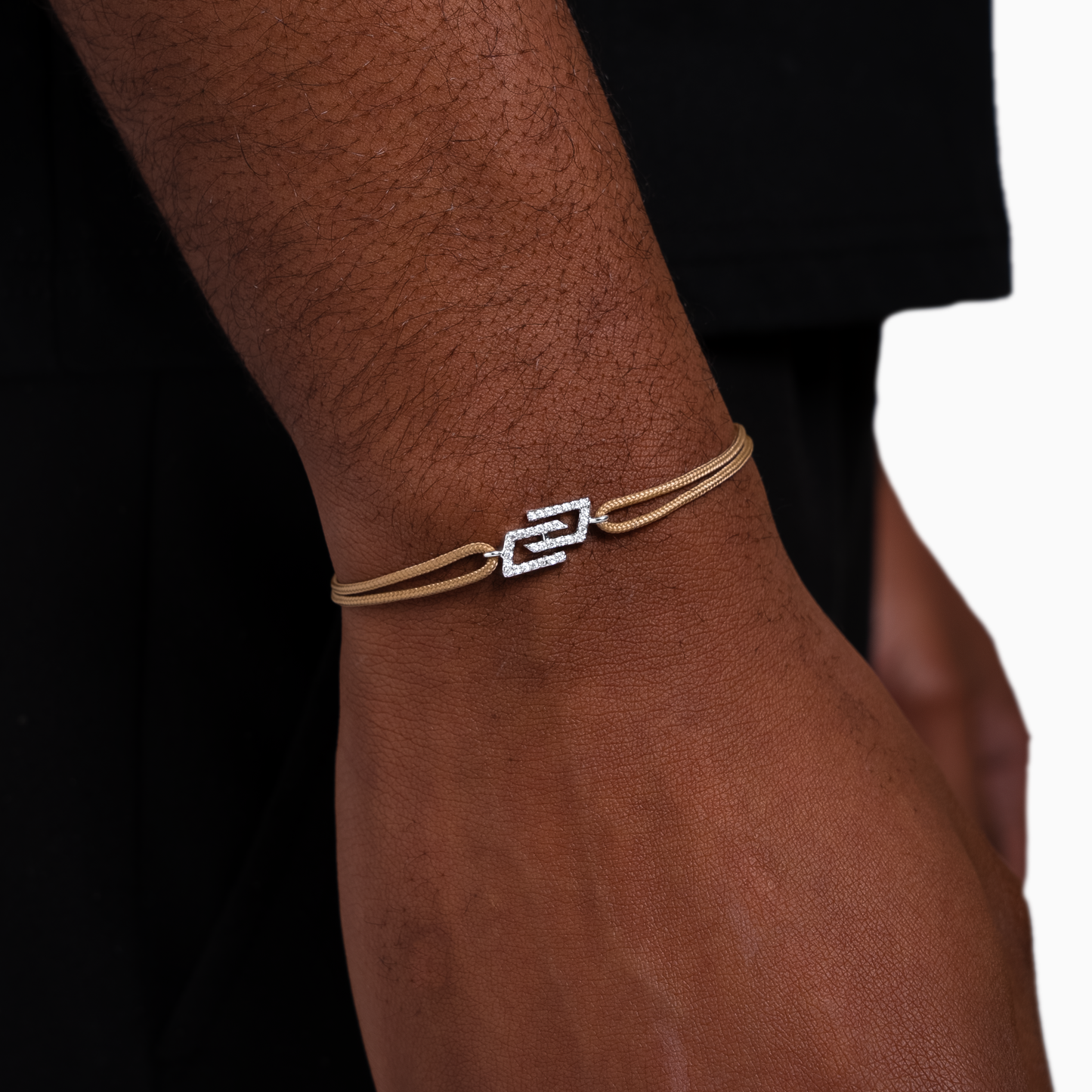 Bracelet cordon Monogramme - Beige