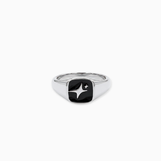 Signature Square signet ring silver