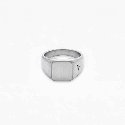 Square signet ring silver