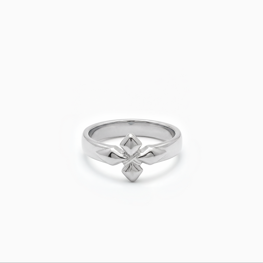 Crossed star ring - Silver