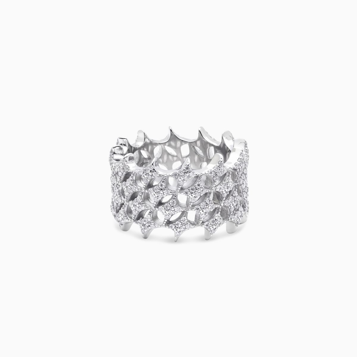 Iced Starfield band - 925 Sterling Silver / VVS Moissanite
