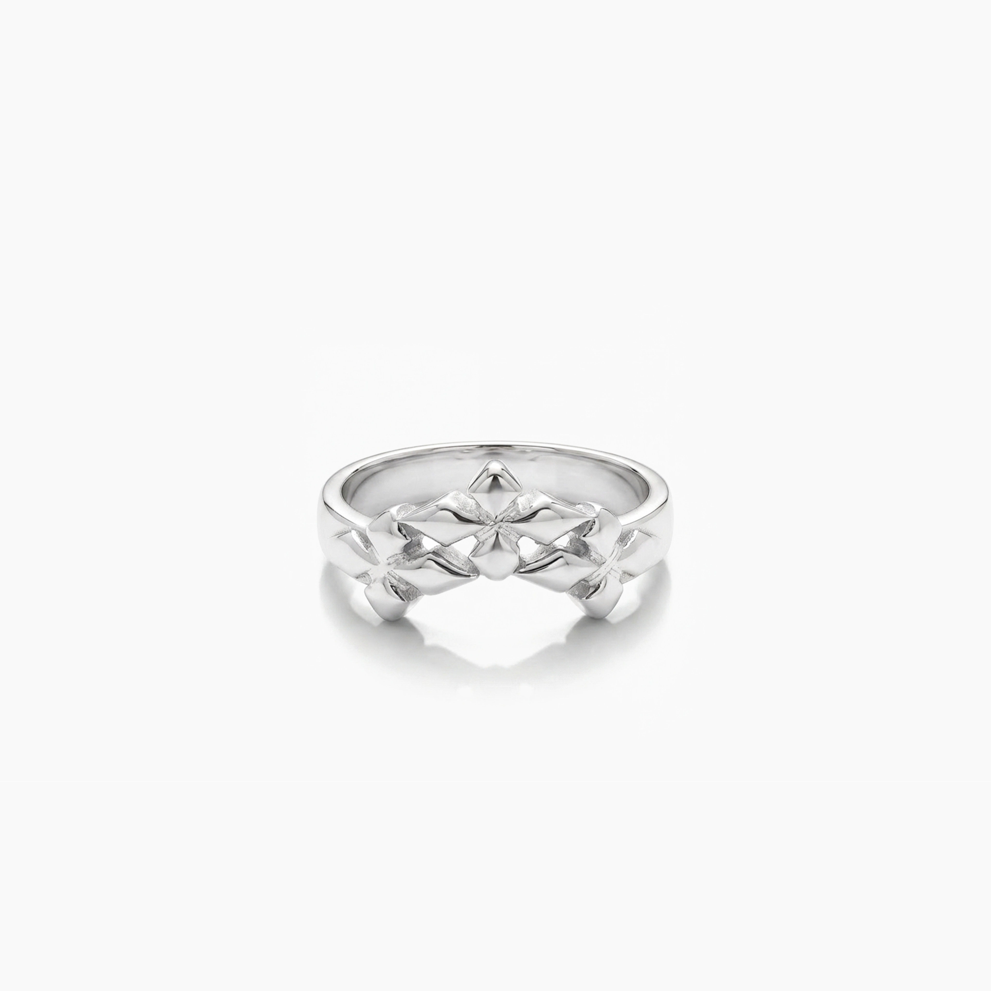 Star Rings With Triangle Design Triple crossed star ring - Silver – Make it shine
