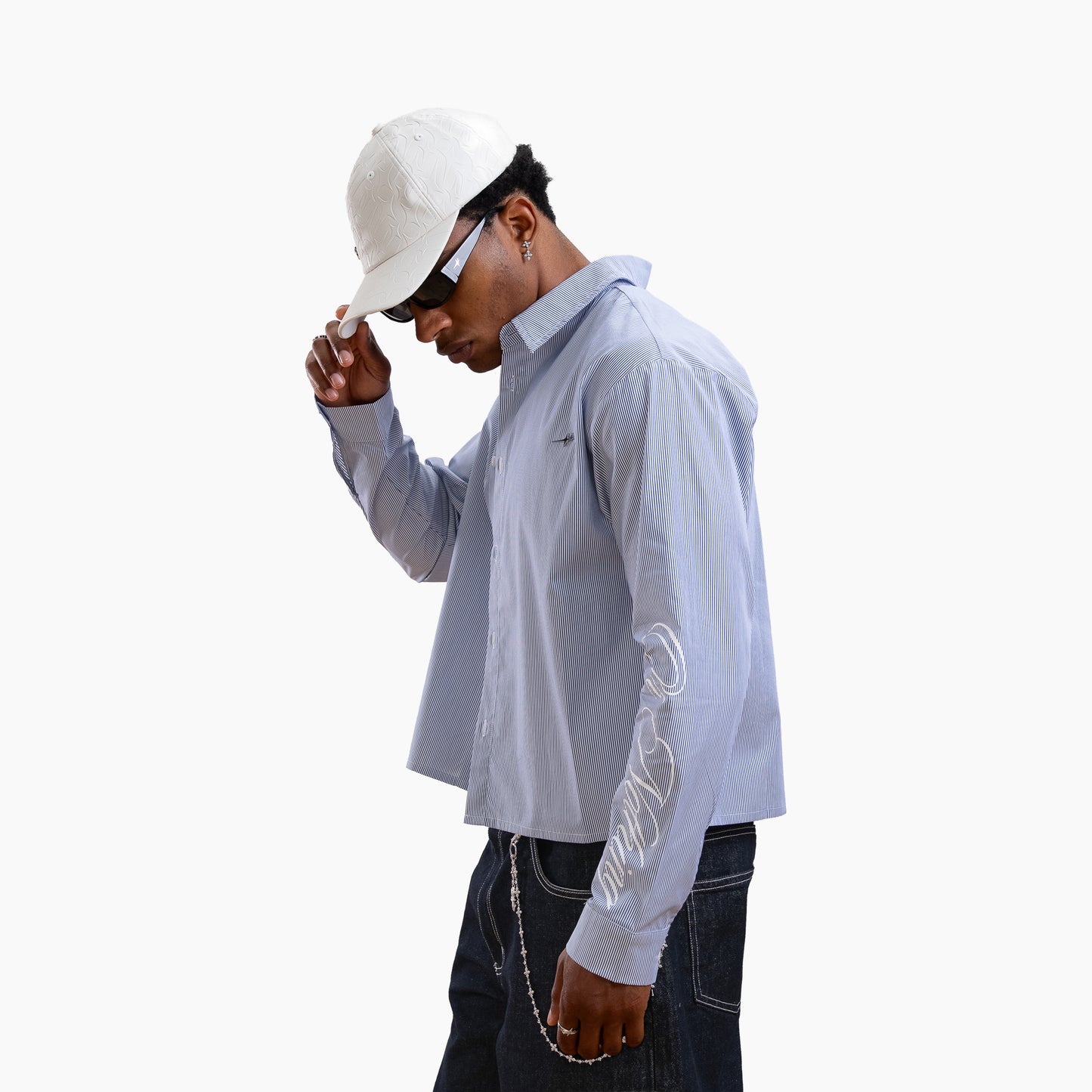 Striped Long-Sleeve Shirt - Blue & White