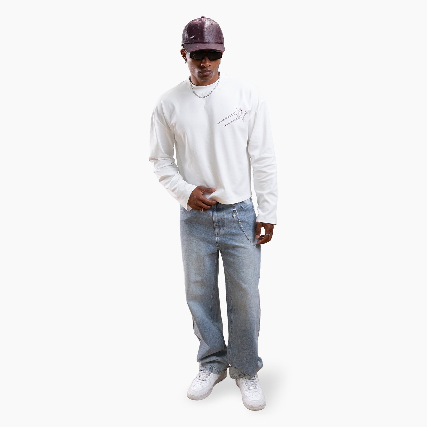 Long sleeve Twin Stars - White