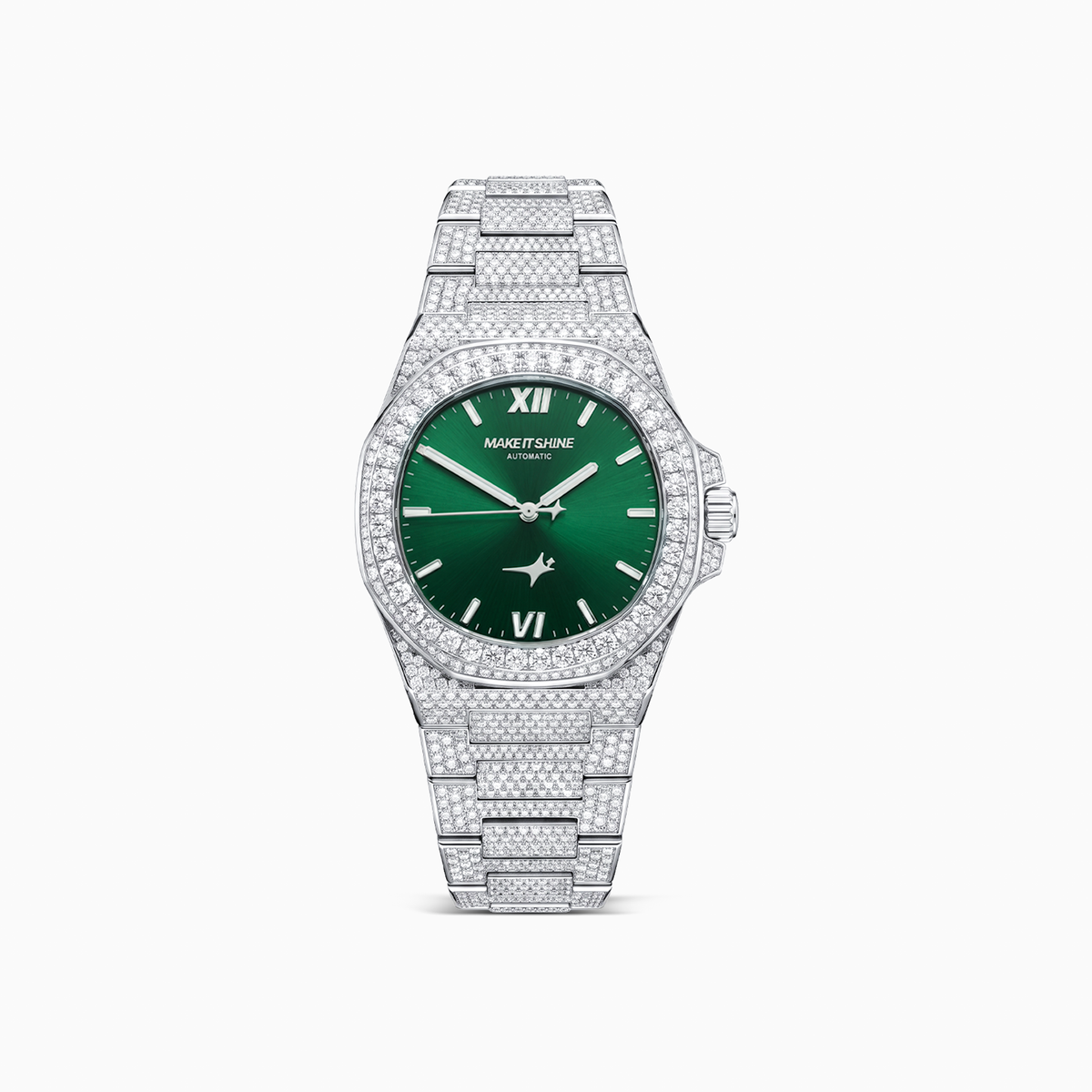 Iced ASON1 - Cadran Vert & Bracelet Acier inoxydable 316L - Moissanite VVS