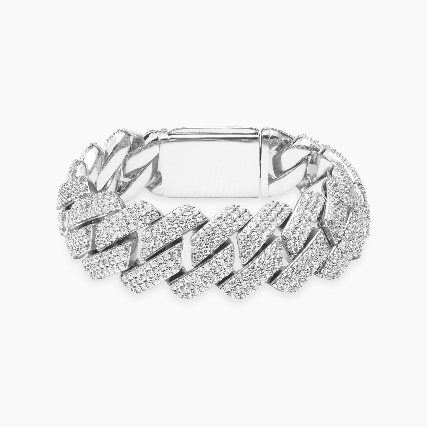 Prong link bracelet 19 mm silver