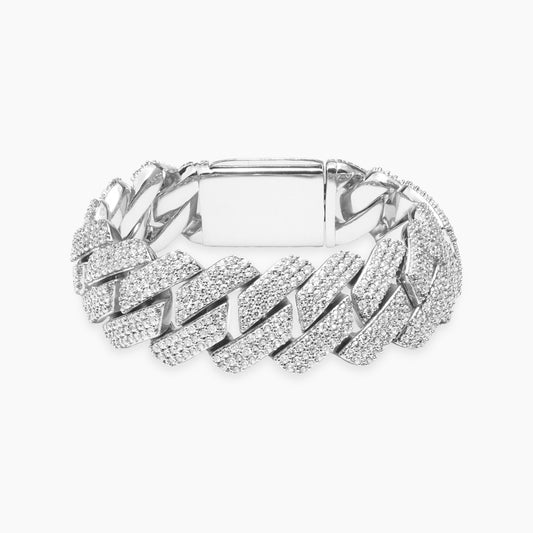 Bracelet Prong link 19 mm argenté